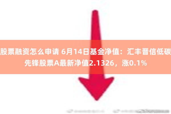 股票融资怎么申请 6月14日基金净值：汇丰晋信低碳先锋股票A最新净值2.1326，涨0.1%