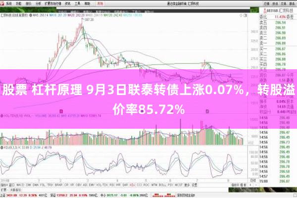 股票 杠杆原理 9月3日联泰转债上涨0.07%，转股溢价率85.72%