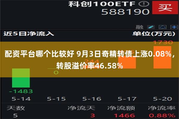 配资平台哪个比较好 9月3日奇精转债上涨0.08%，转股溢价率46.58%