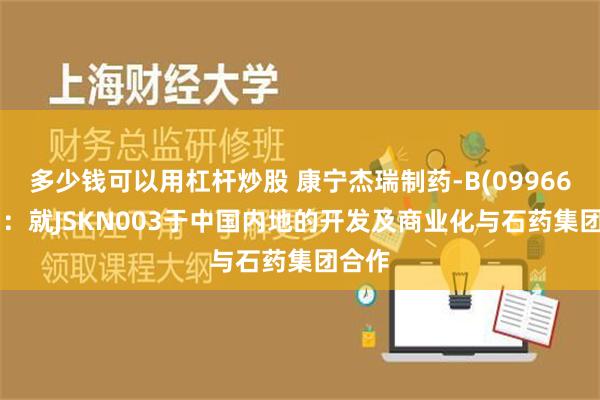 多少钱可以用杠杆炒股 康宁杰瑞制药-B(09966.HK)：就JSKN003于中国内地的开发及商业化与石药集团合作