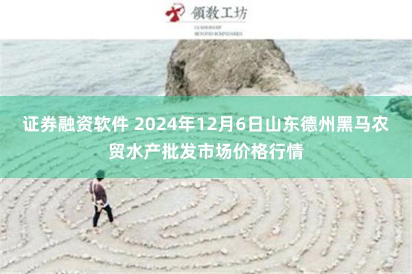 证券融资软件 2024年12月6日山东德州黑马农贸水产批发市场价格行情